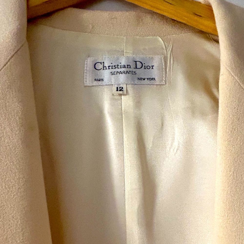 Vintage Christian Dior Cream Wool Blazer